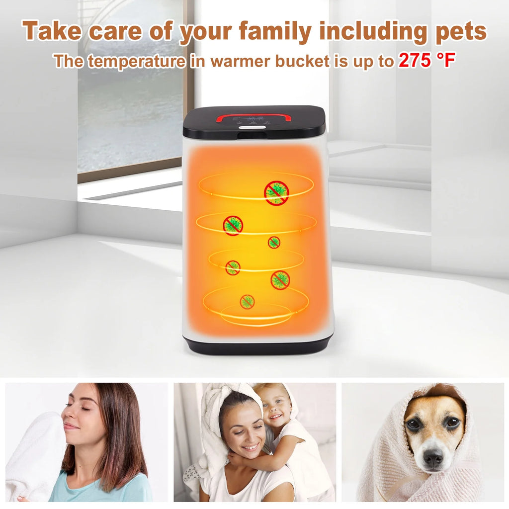 Towel Warmer Bucket Style, Large Towel Heater with Adjustable Timer, 24H Delayed Appointment, Fragrance Holder, Auto Shut Off, Fits up to Two Oversized Towels for Bathroom, Hot Tub, Spa