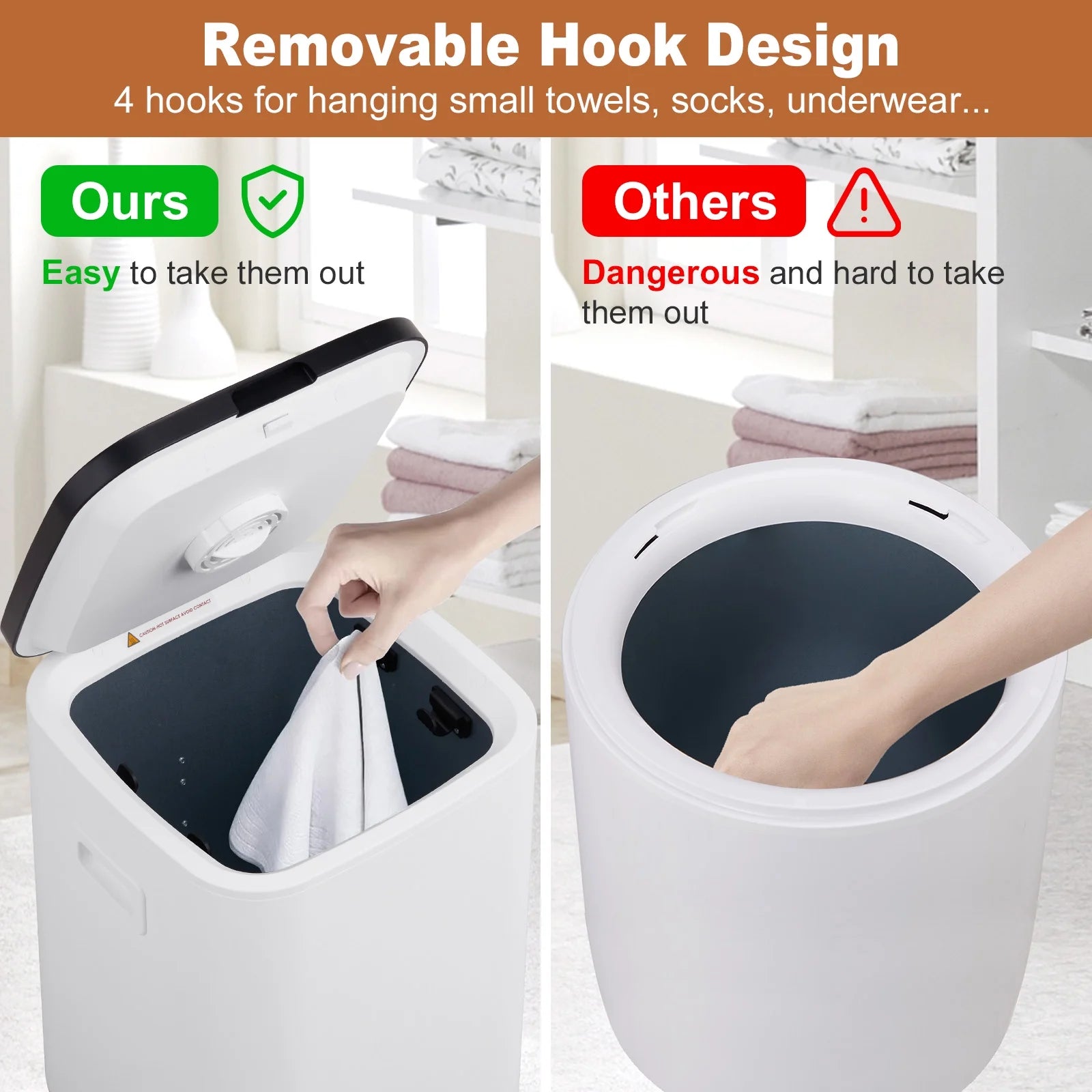 Towel Warmer Bucket Style, Large Towel Heater with Adjustable Timer, 24H Delayed Appointment, Fragrance Holder, Auto Shut Off, Fits up to Two Oversized Towels for Bathroom, Hot Tub, Spa