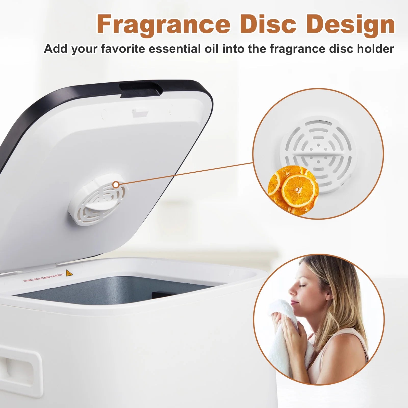 Towel Warmer Bucket Style, Large Towel Heater with Adjustable Timer, 24H Delayed Appointment, Fragrance Holder, Auto Shut Off, Fits up to Two Oversized Towels for Bathroom, Hot Tub, Spa